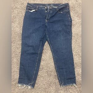 Old Navy button fly straight dark wash jeans
